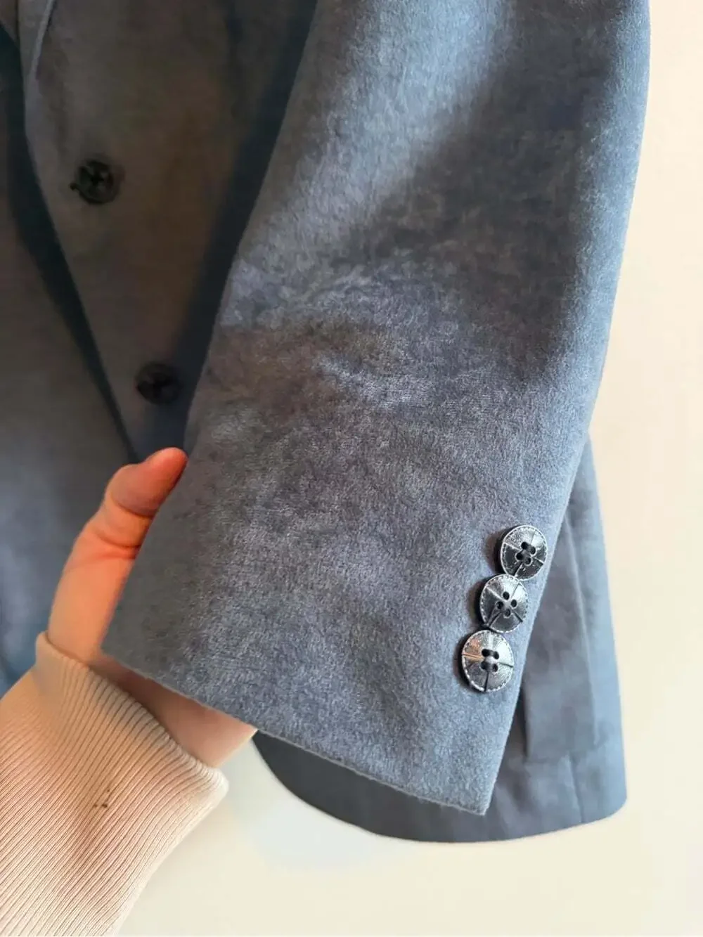 Vintage Sears Powder Blue Faux Suede Blazer 42
